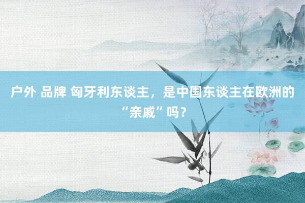 户外 品牌 匈牙利东谈主，是中国东谈主在欧洲的“亲戚”吗？