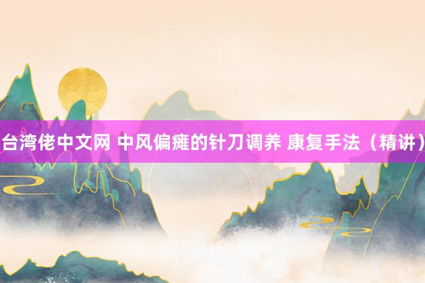 台湾佬中文网 中风偏瘫的针刀调养 康复手法（精讲）