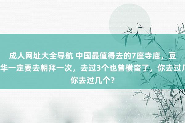 成人网址大全导航 中国最值得去的7座寺庙，豆蔻年华一定要去朝拜一次，去过3个也曾横蛮了，你去过几个？
